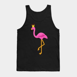 Pink Flamingo with Gold Crown | Felt Look | Cherie's Art(c)2020 Tank Top